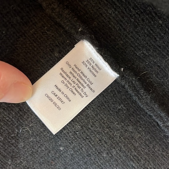 Talbots Creme & Black Color Block Knit Casual Cardigan Blazer - Size Small - Picture 7 of 7